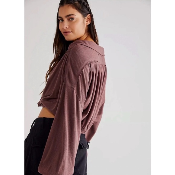 We The Free (Free People) Ballon Sleeve Cropped Long Sleeve - Picture 2 of 5